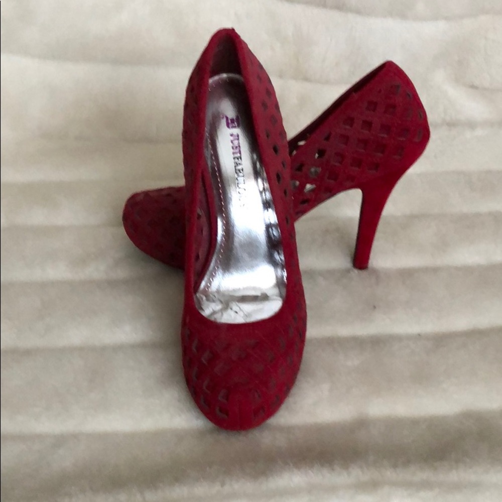 Beautiful red suede heels